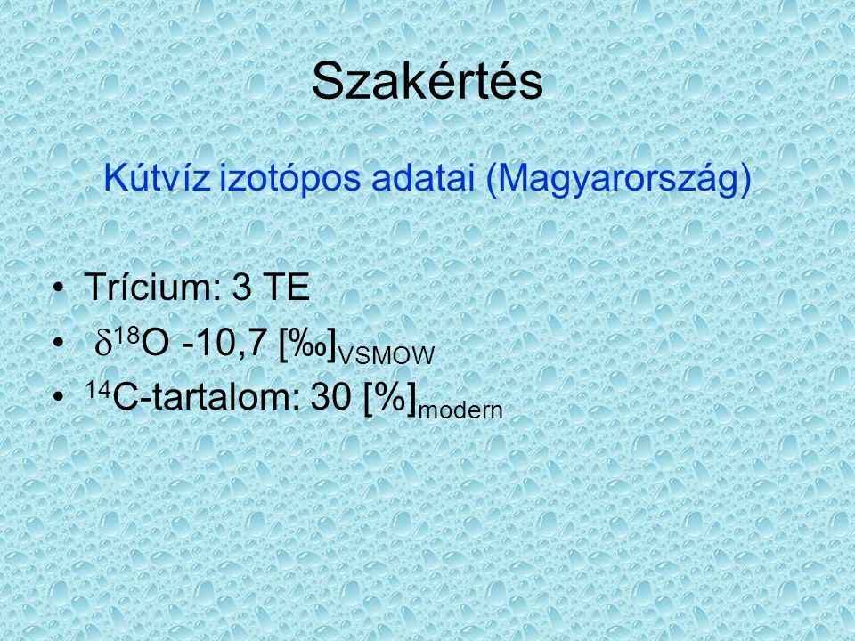 Kútvíz izotópos adatai (Magyarország)