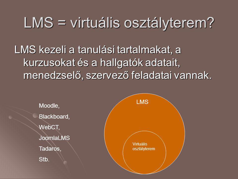 LMS = virtuális osztályterem