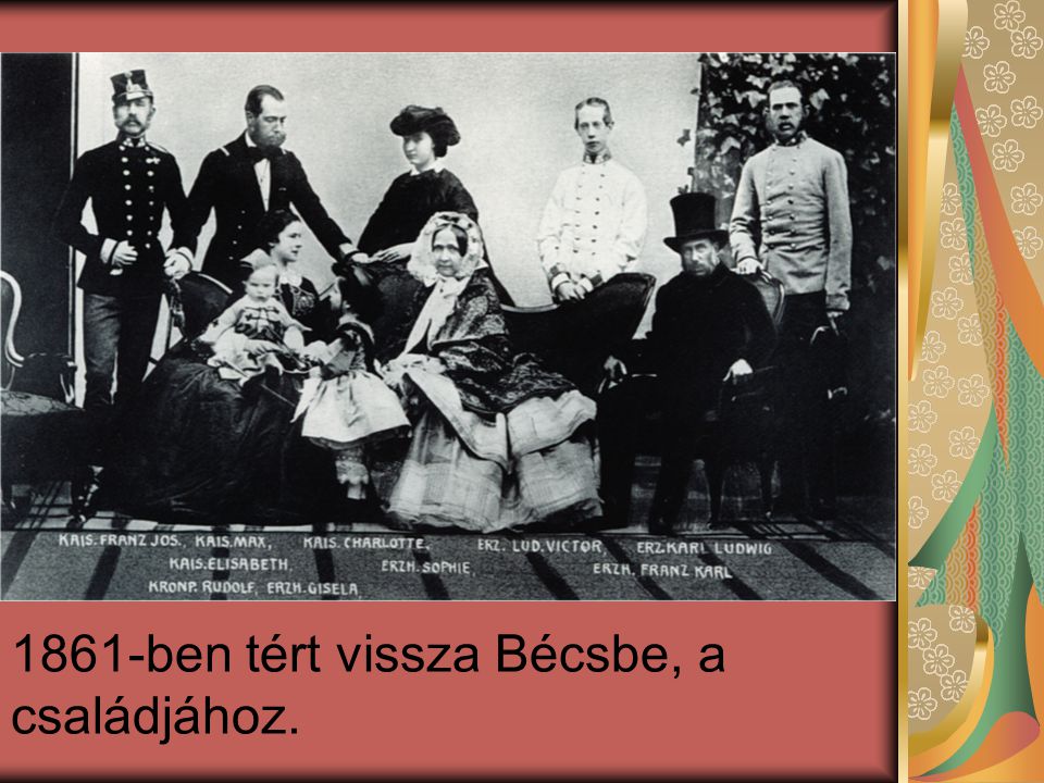1861-ben tért vissza Bécsbe, a családjához.