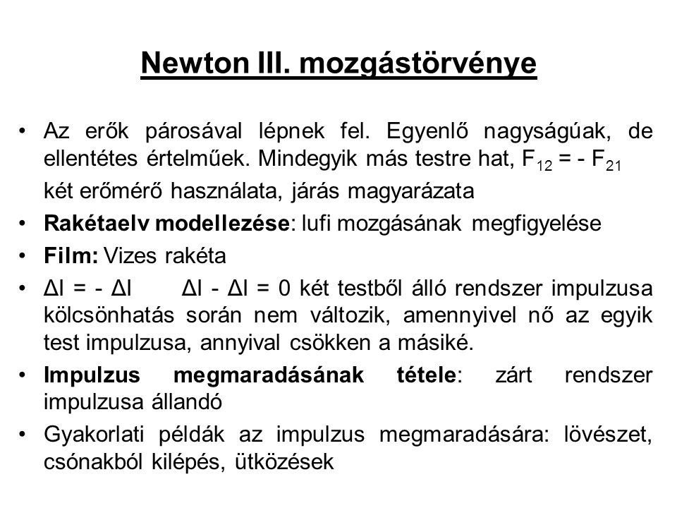 Newton III. mozgástörvénye