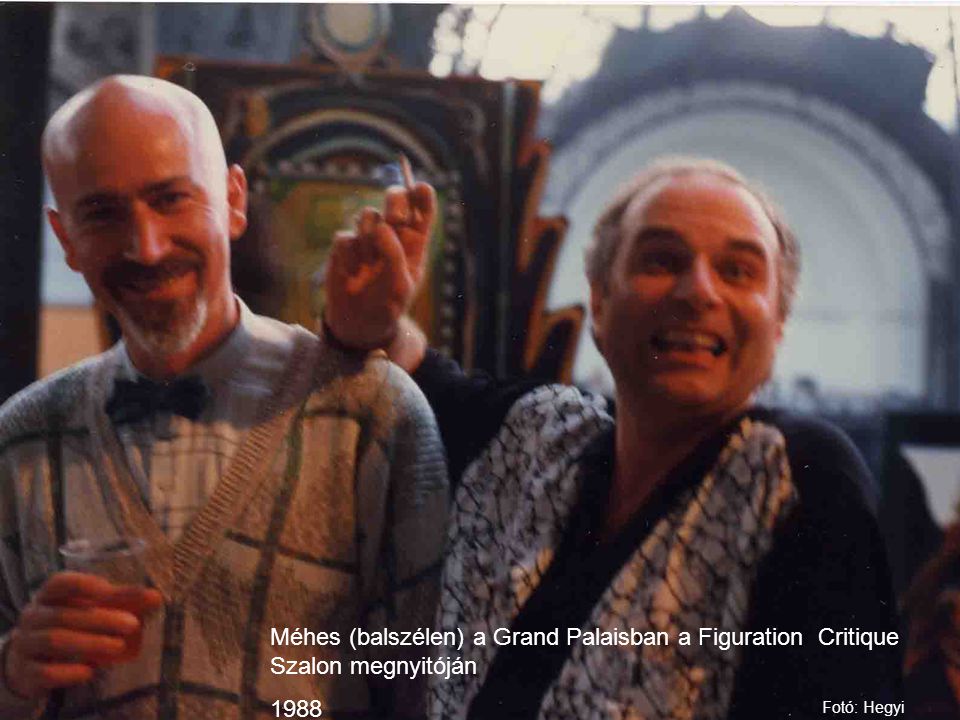 Méhes (balszélen) a Grand Palaisban a Figuration Critique Szalon megnyitóján