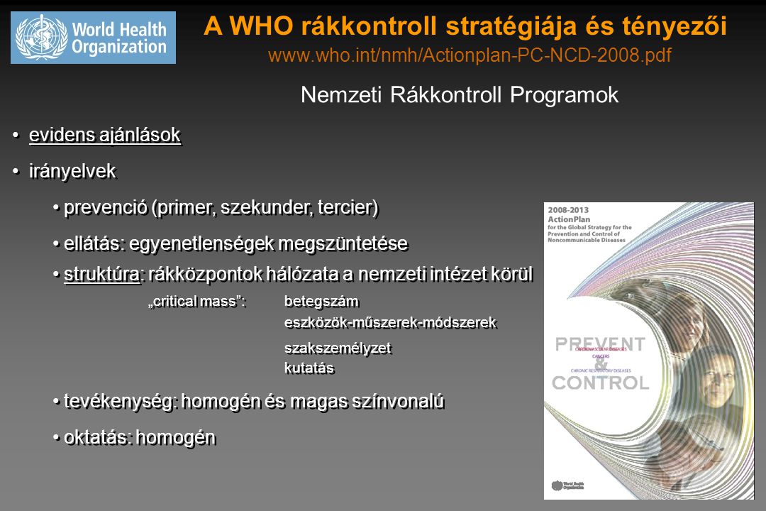 A WHO rákkontroll stratégiája és tényezői