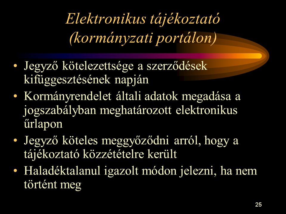 Elektronikus tájékoztató (kormányzati portálon)