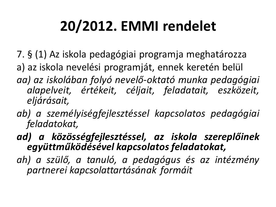 20/2012. EMMI rendelet