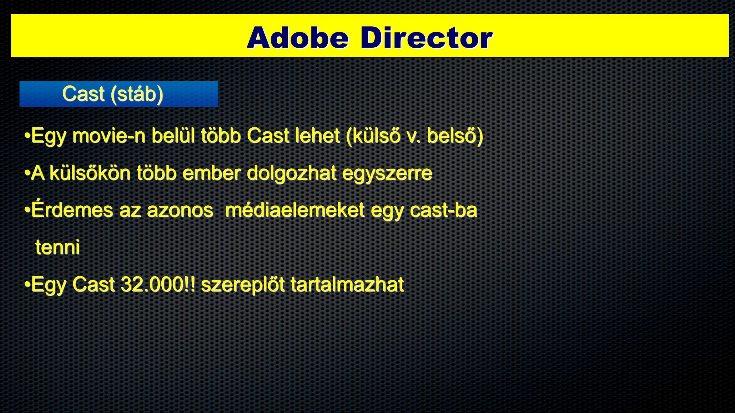 Adobe Director Cast (stáb)