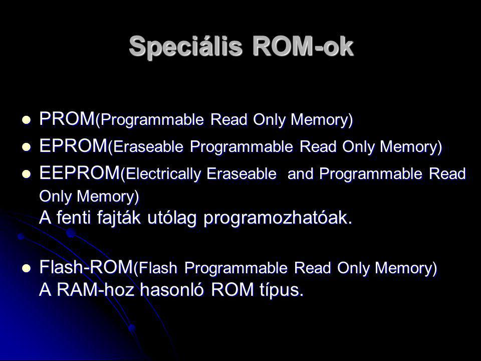 Speciális ROM-ok PROM(Programmable Read Only Memory)