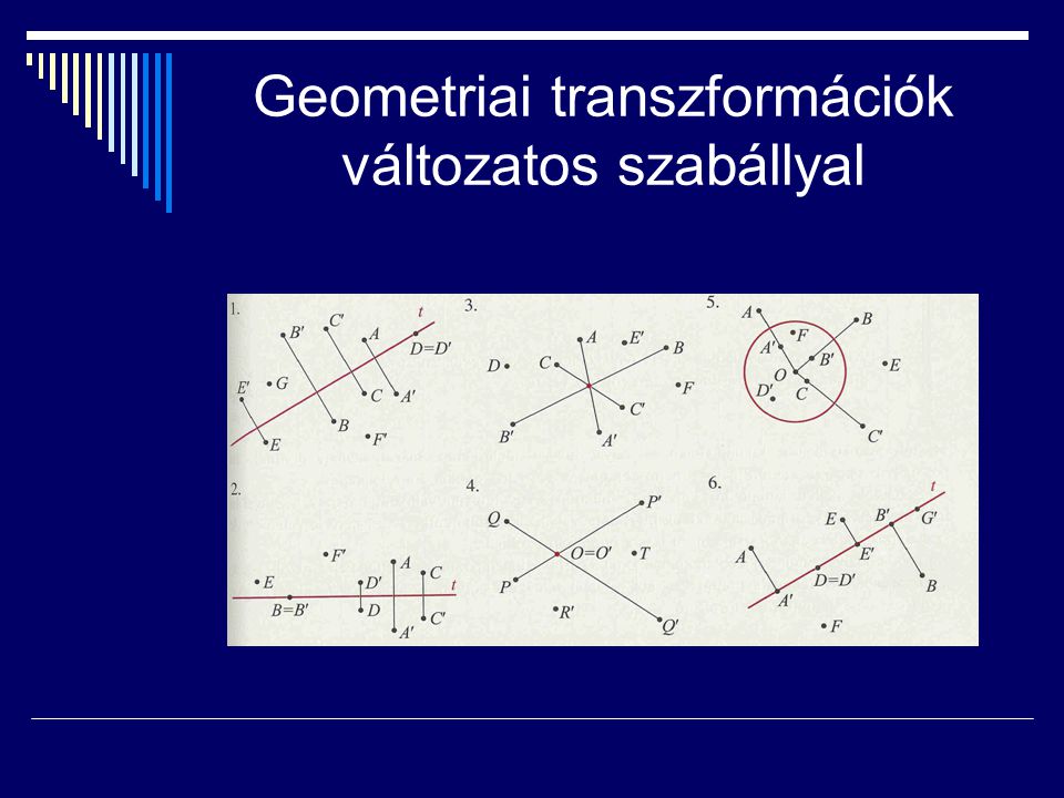 Geometriai transzformációk változatos szabállyal
