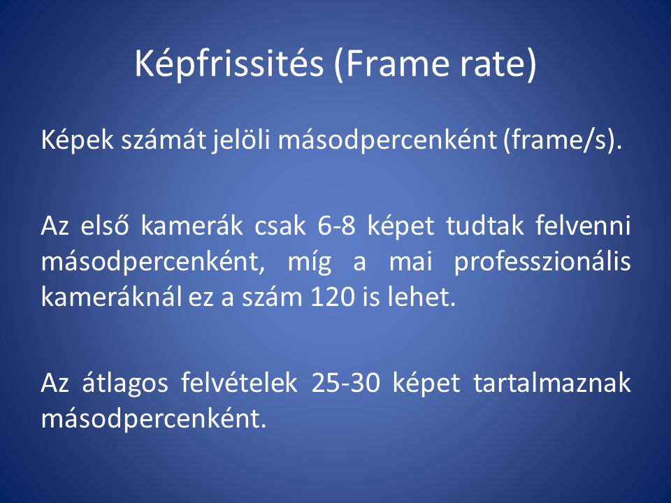 Képfrissités (Frame rate)