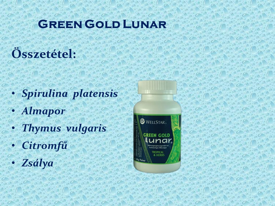 Green Gold Lunar Összetétel: Spirulina platensis Almapor