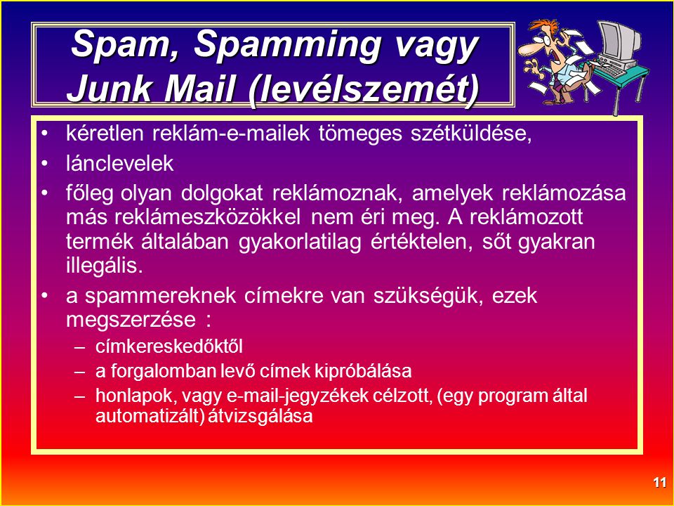 Spam, Spamming vagy Junk Mail (levélszemét)