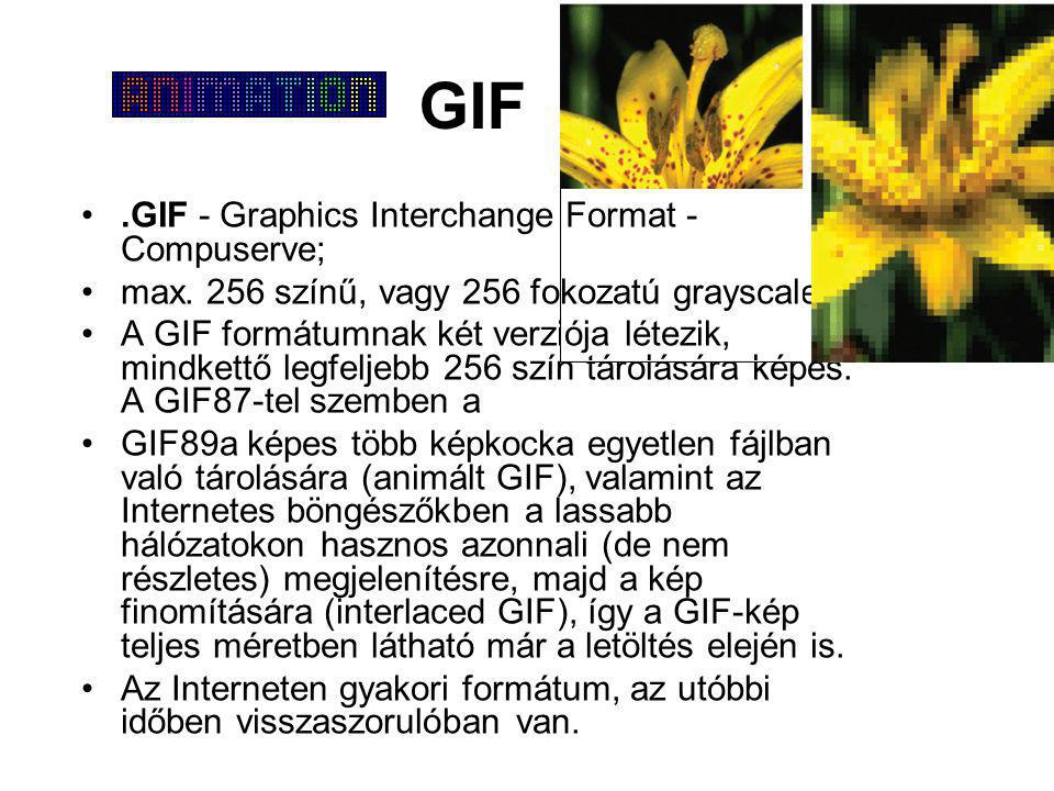 GIF .GIF - Graphics Interchange Format - Compuserve;
