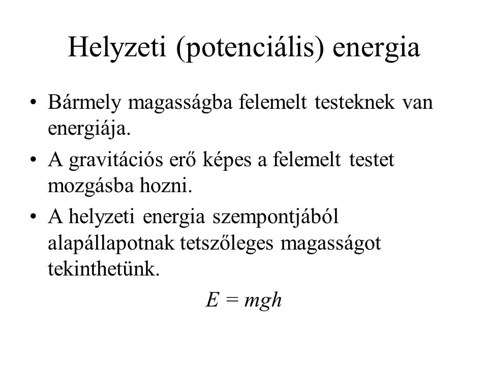 Helyzeti (potenciális) energia