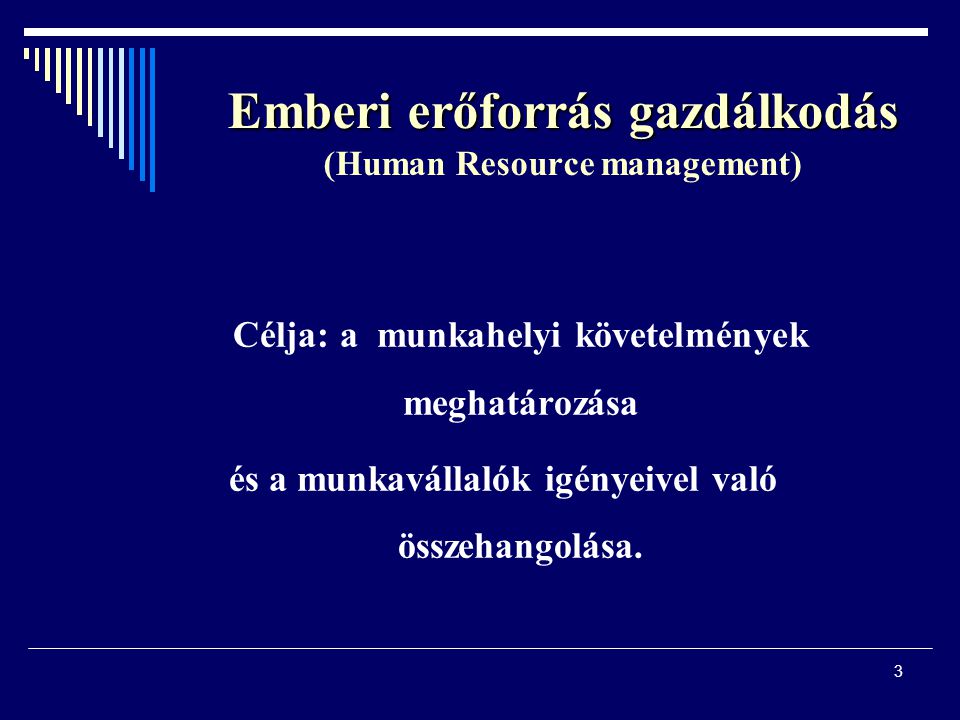 Emberi erőforrás gazdálkodás (Human Resource management)