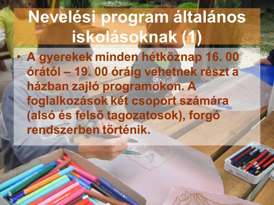 Nevelési program általános iskolásoknak (1)