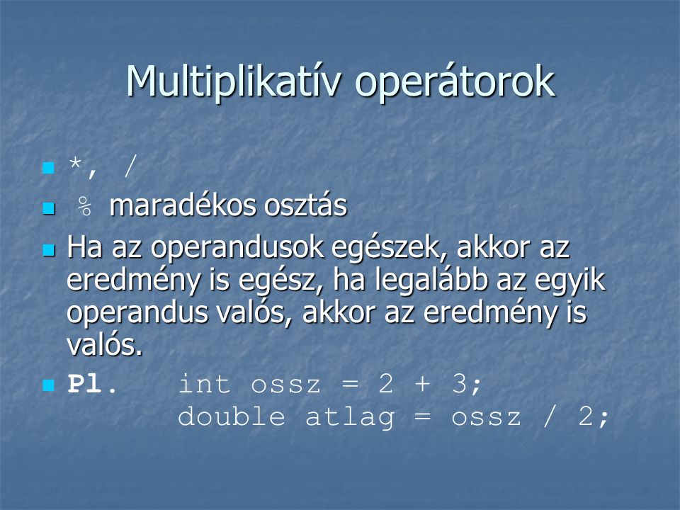 Multiplikatív operátorok