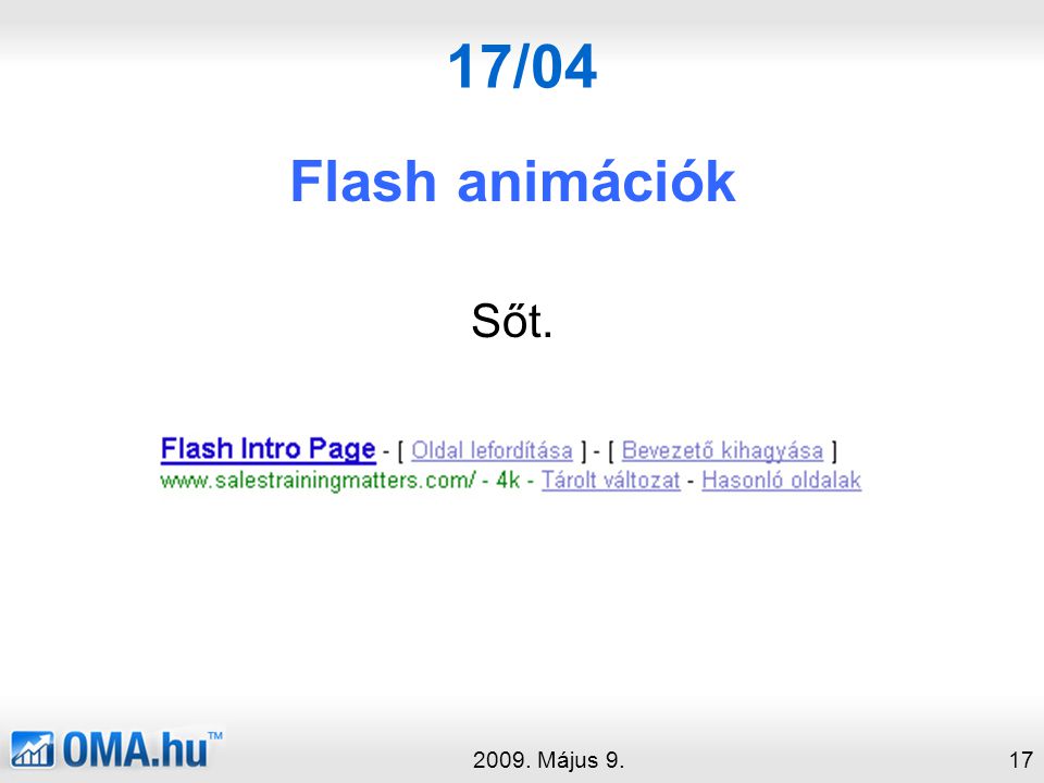 17/04 Flash animációk Sőt Május 9.