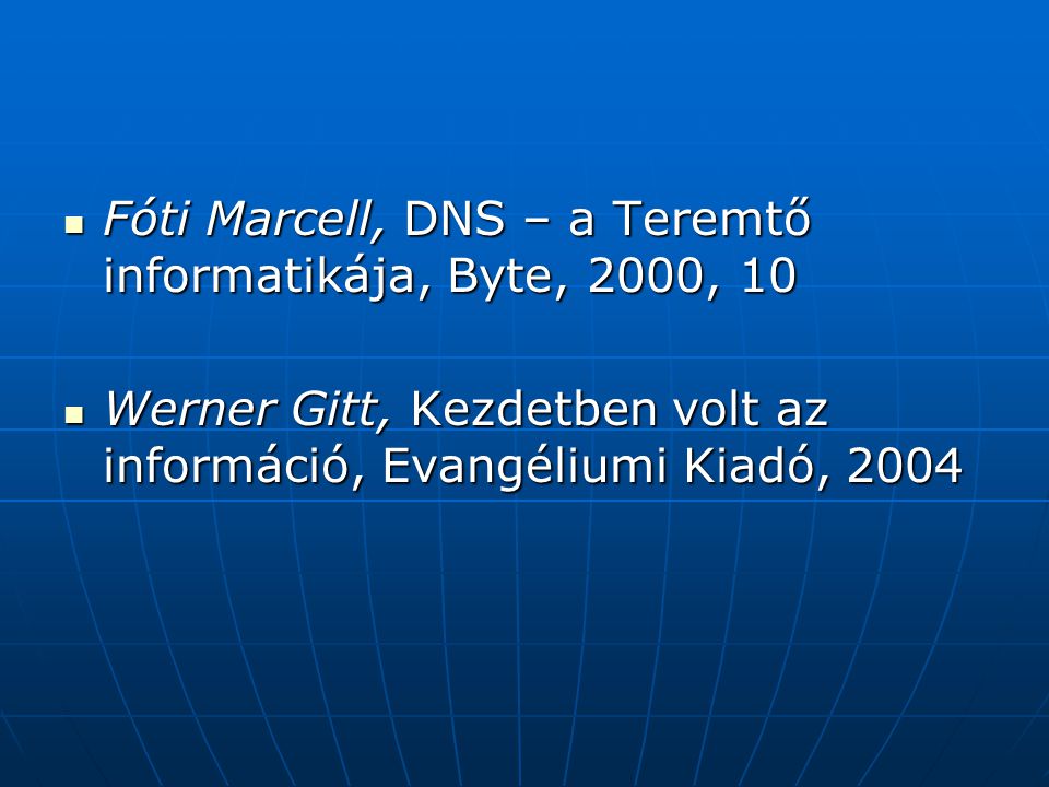 Fóti Marcell, DNS – a Teremtő informatikája, Byte, 2000, 10
