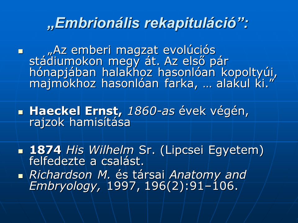 „Embrionális rekapituláció :