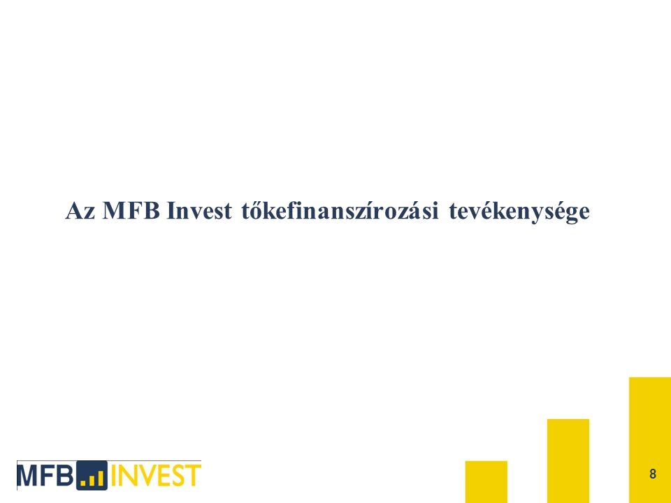 Az MFB Invest tőkefinanszírozási tevékenysége