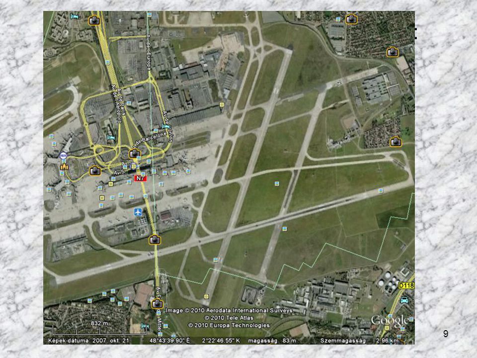 A párizsi repülőtér műholdas felvétele: