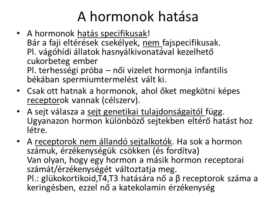 A hormonok hatása