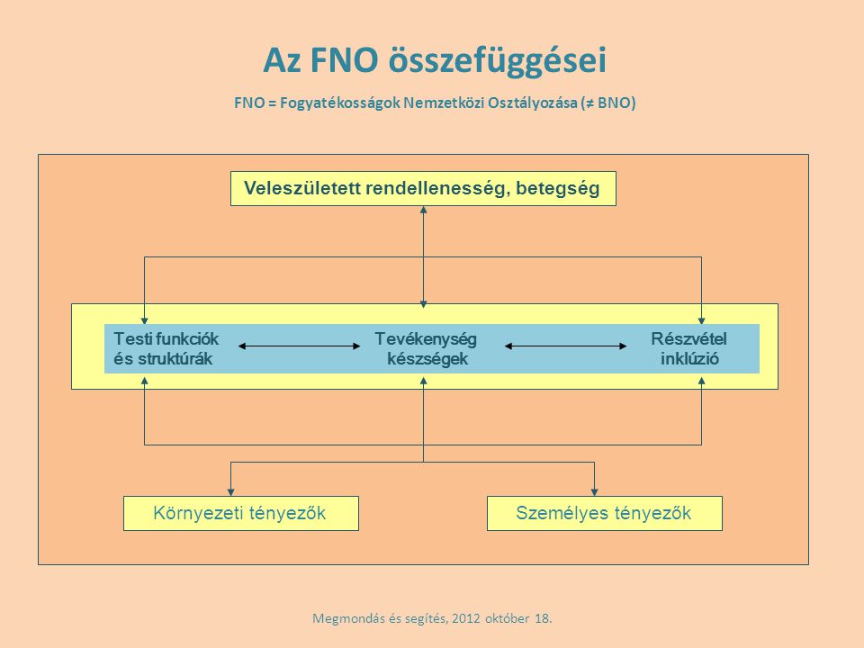 FNO = Fogyatékosságok Nemzetközi Osztályozása (≠ BNO)