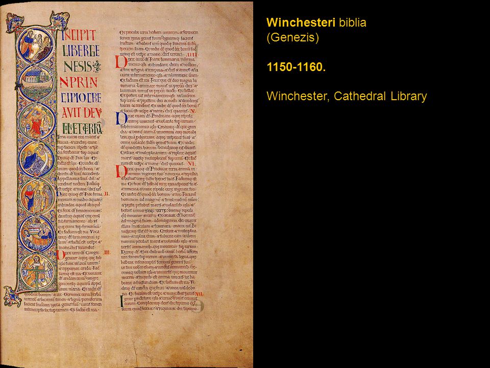 Winchesteri biblia (Genezis) Winchester, Cathedral Library