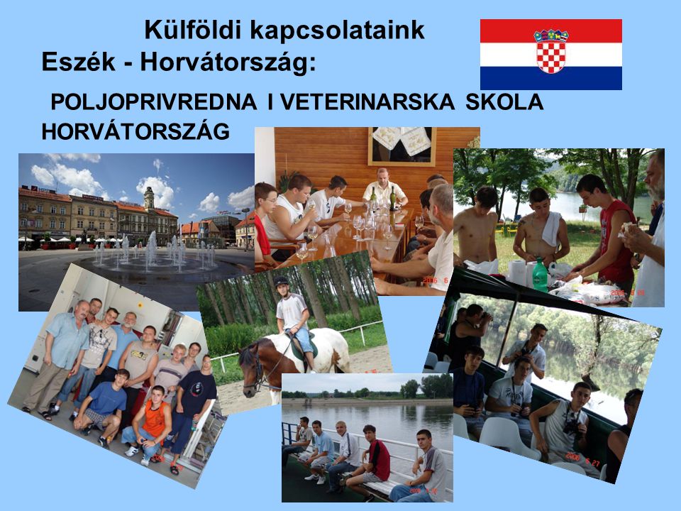 Külföldi kapcsolataink Eszék - Horvátország: POLJOPRIVREDNA I VETERINARSKA SKOLA HORVÁTORSZÁG