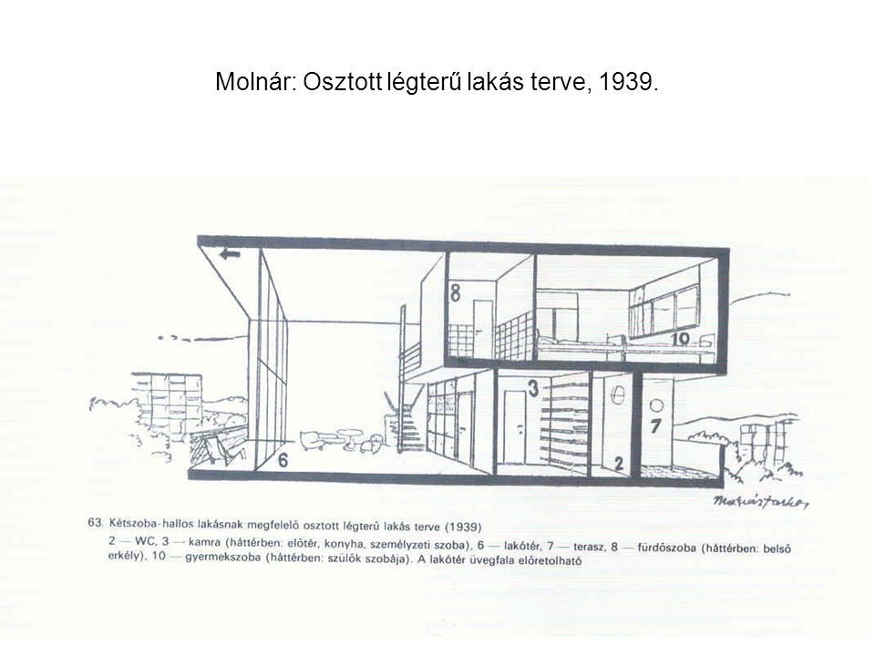 Molnár: Osztott légterű lakás terve, 1939.
