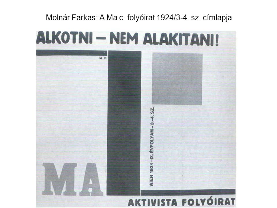 Molnár Farkas: A Ma c. folyóirat 1924/3-4. sz. címlapja