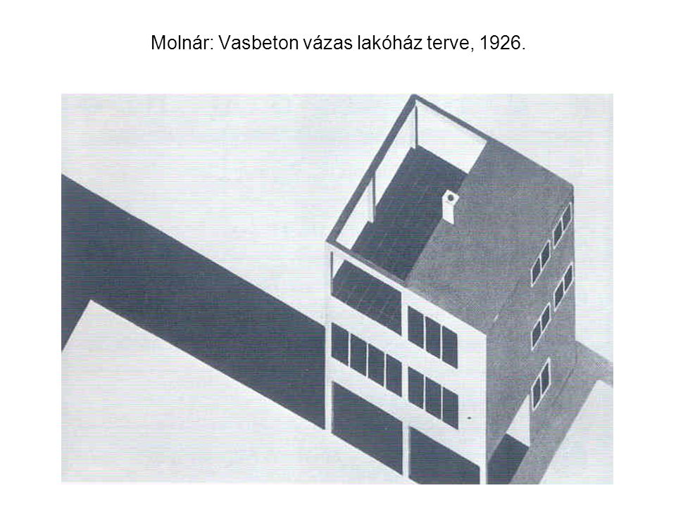 Molnár: Vasbeton vázas lakóház terve, 1926.
