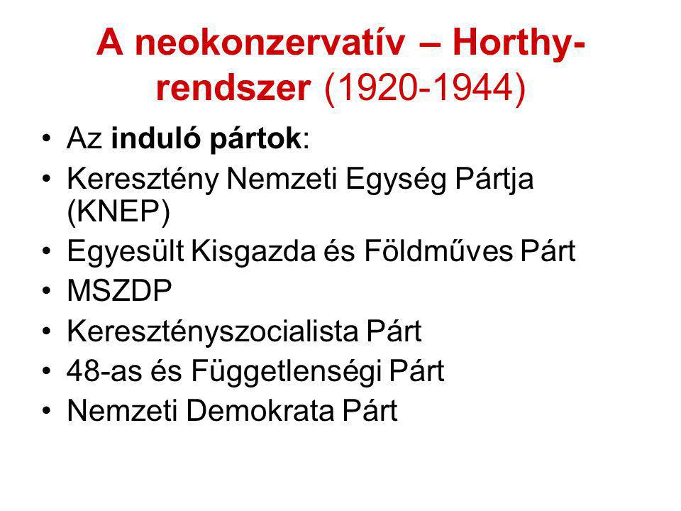 A neokonzervatív – Horthy-rendszer ( )