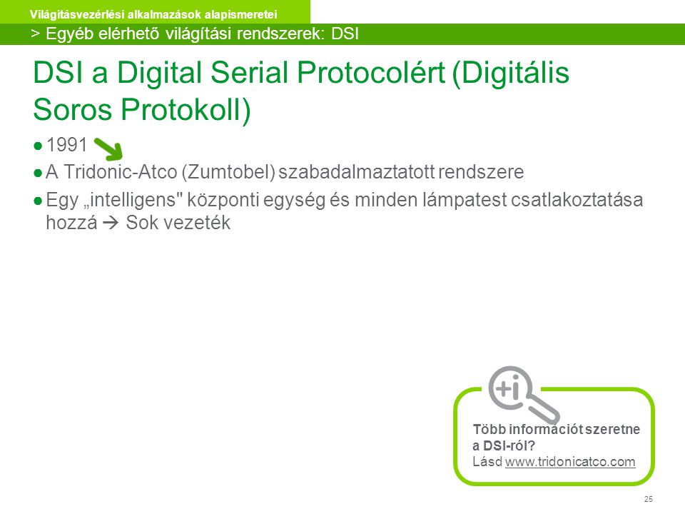 DSI a Digital Serial Protocolért (Digitális Soros Protokoll)