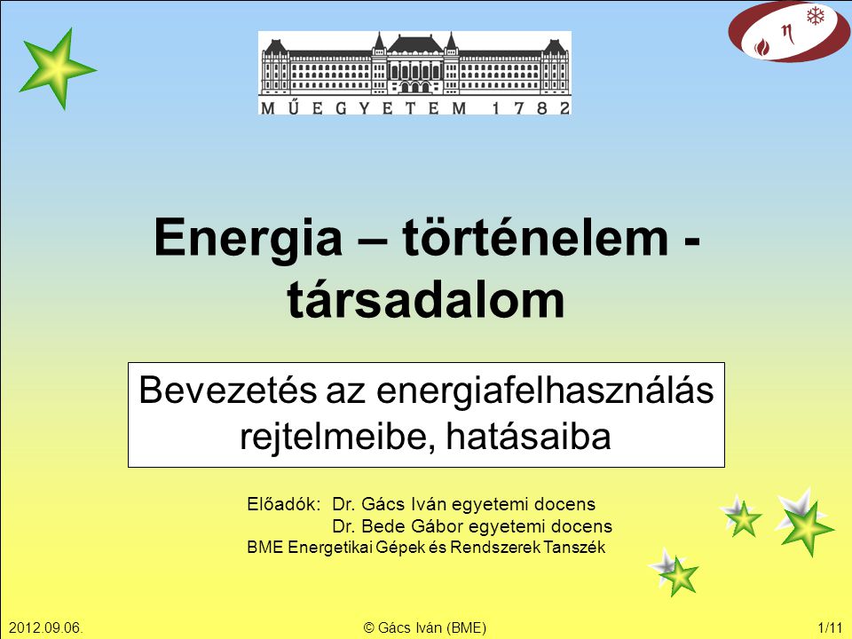 Energia – történelem - társadalom