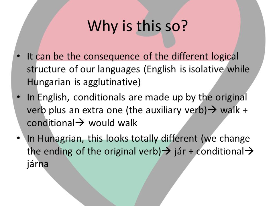 Why is this so It can be the consequence of the different logical structure of our languages (English is isolative while Hungarian is agglutinative)