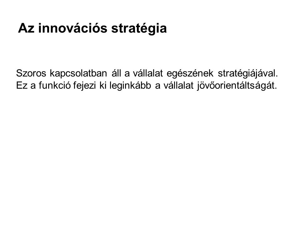 Az innovációs stratégia