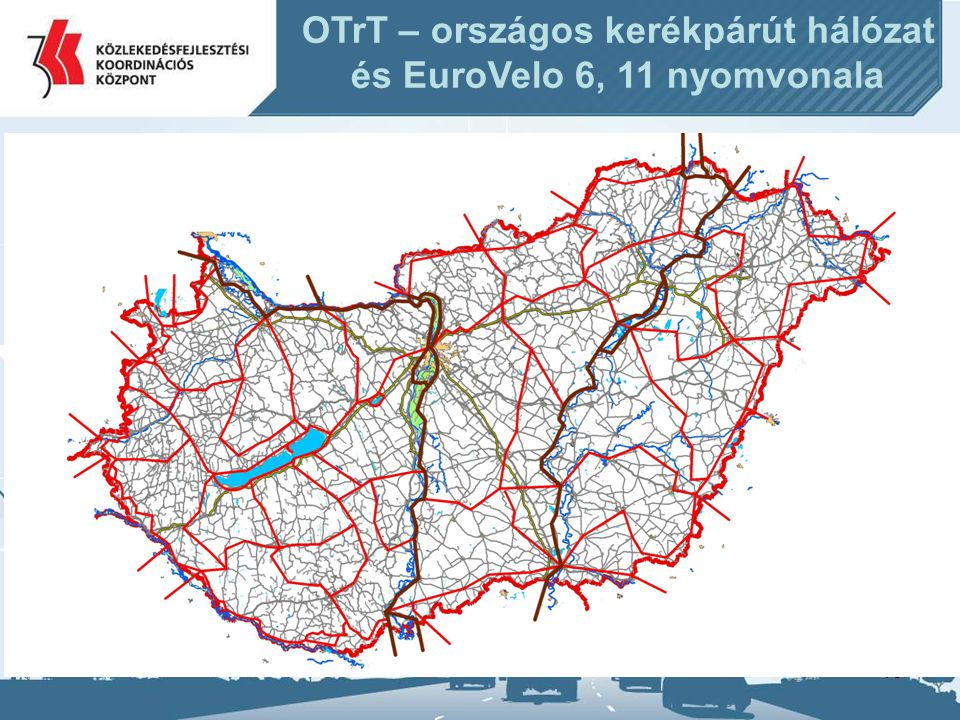 OTrT – országos kerékpárút hálózat és EuroVelo 6, 11 nyomvonala