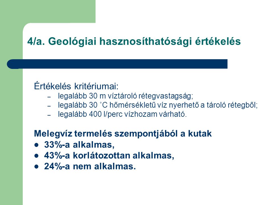 4/a. Geológiai hasznosíthatósági értékelés
