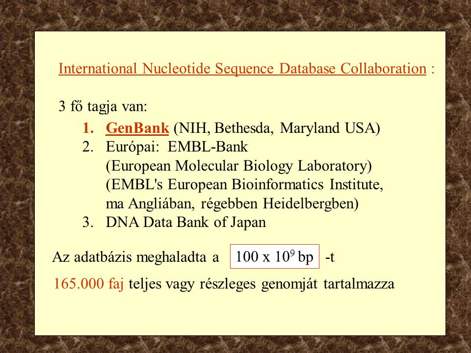 International Nucleotide Sequence Database Collaboration :