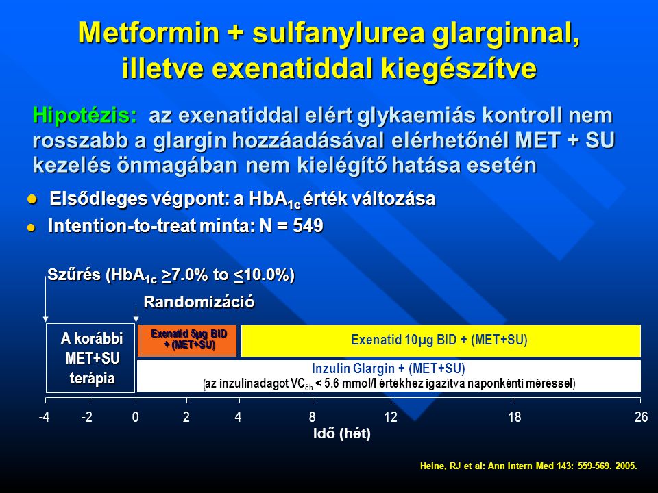 Metformin + sulfanylurea glarginnal, illetve exenatiddal kiegészítve
