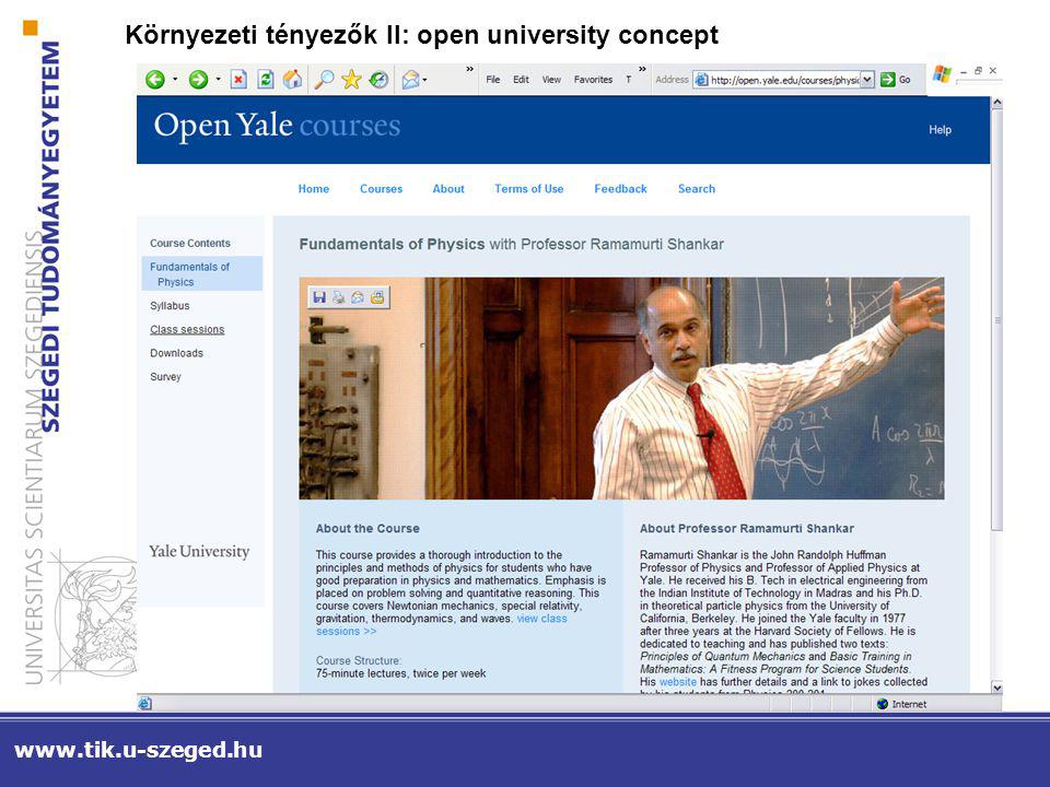 Környezeti tényezők II: open university concept
