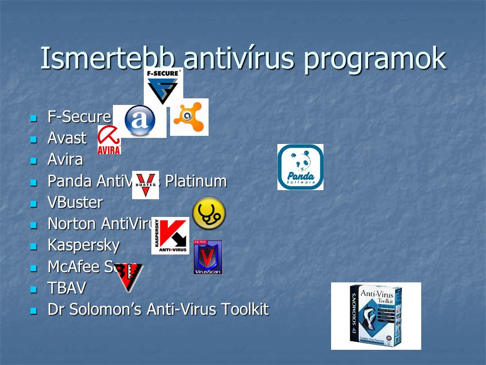 Ismertebb antivírus programok