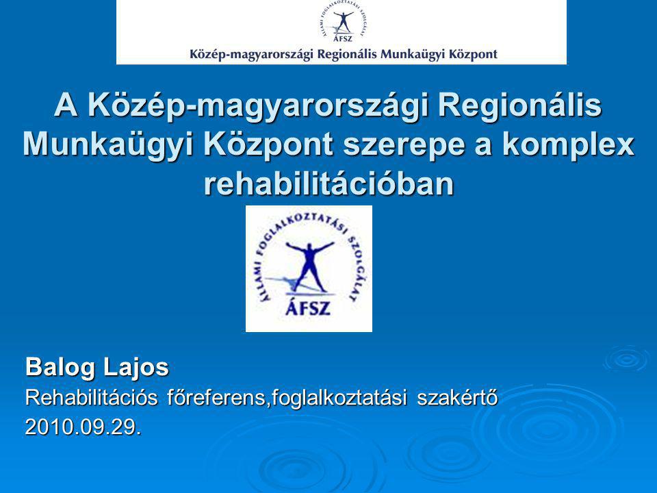 A Közép-magyarországi Regionális Munkaügyi Központ szerepe a komplex rehabilitációban