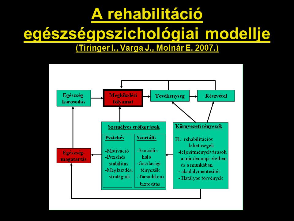 A rehabilitáció egészségpszichológiai modellje (Tiringer I. , Varga J