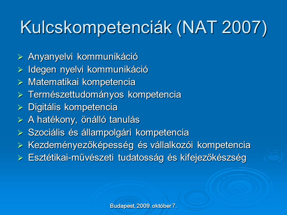 Kulcskompetenciák (NAT 2007)