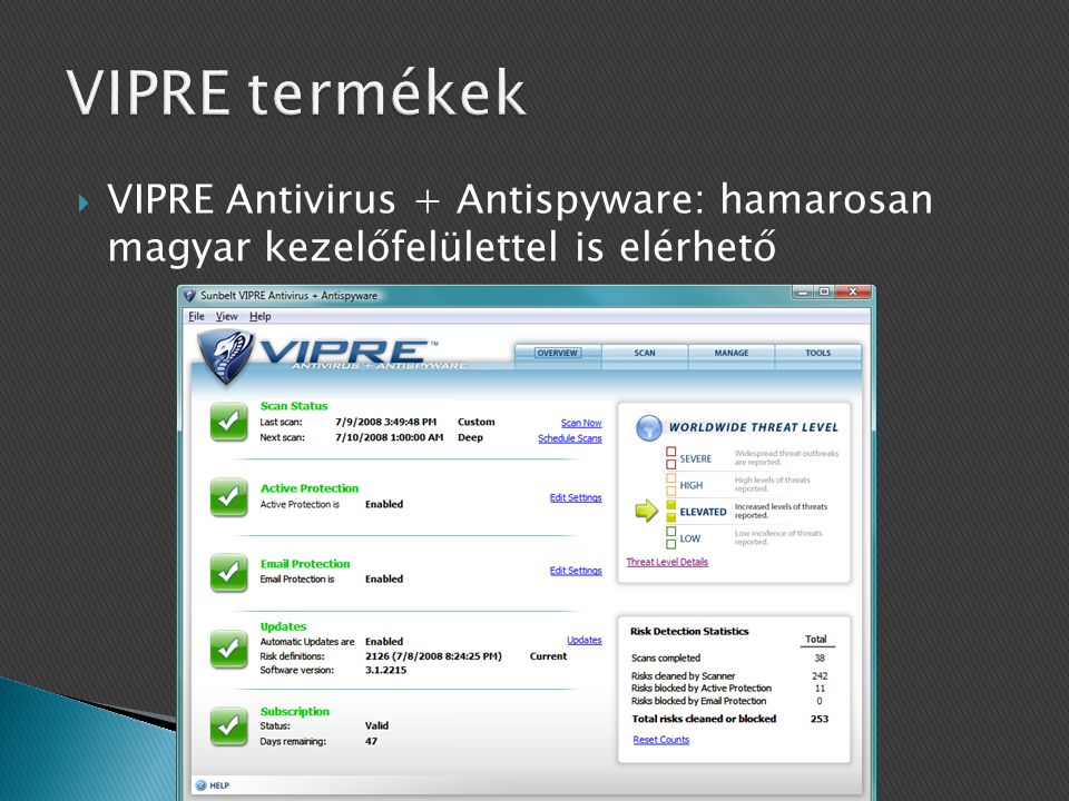 VIPRE termékek VIPRE Antivirus + Antispyware: hamarosan magyar kezelőfelülettel is elérhető
