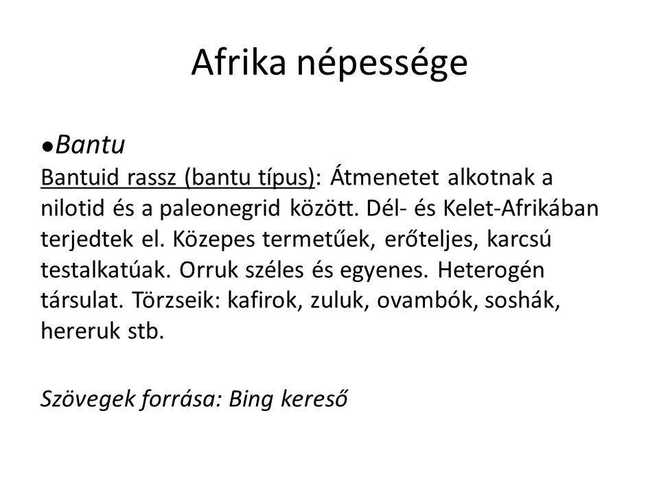 Afrika népessége Szövegek forrása: Bing kereső