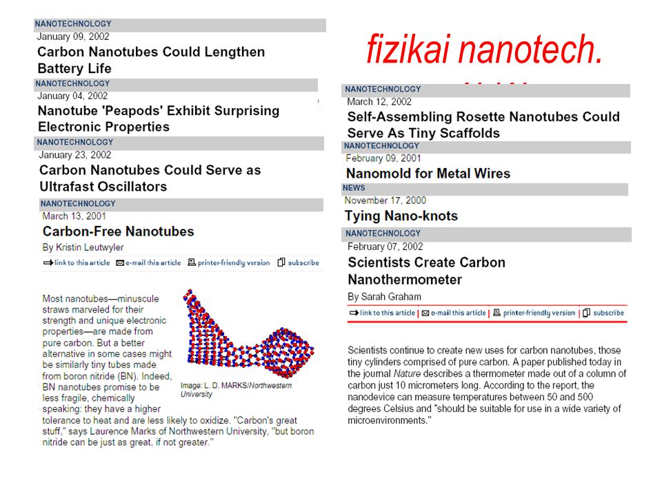 fizikai nanotech. példák
