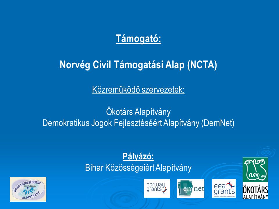 Norvég Civil Támogatási Alap (NCTA)
