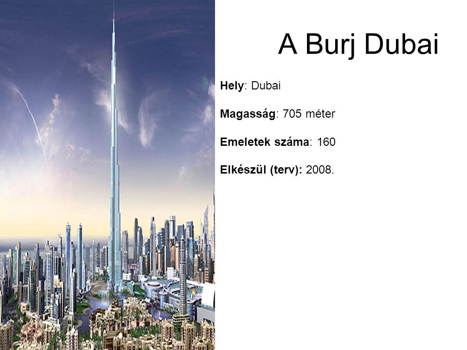 A Burj Dubai Hely: Dubai